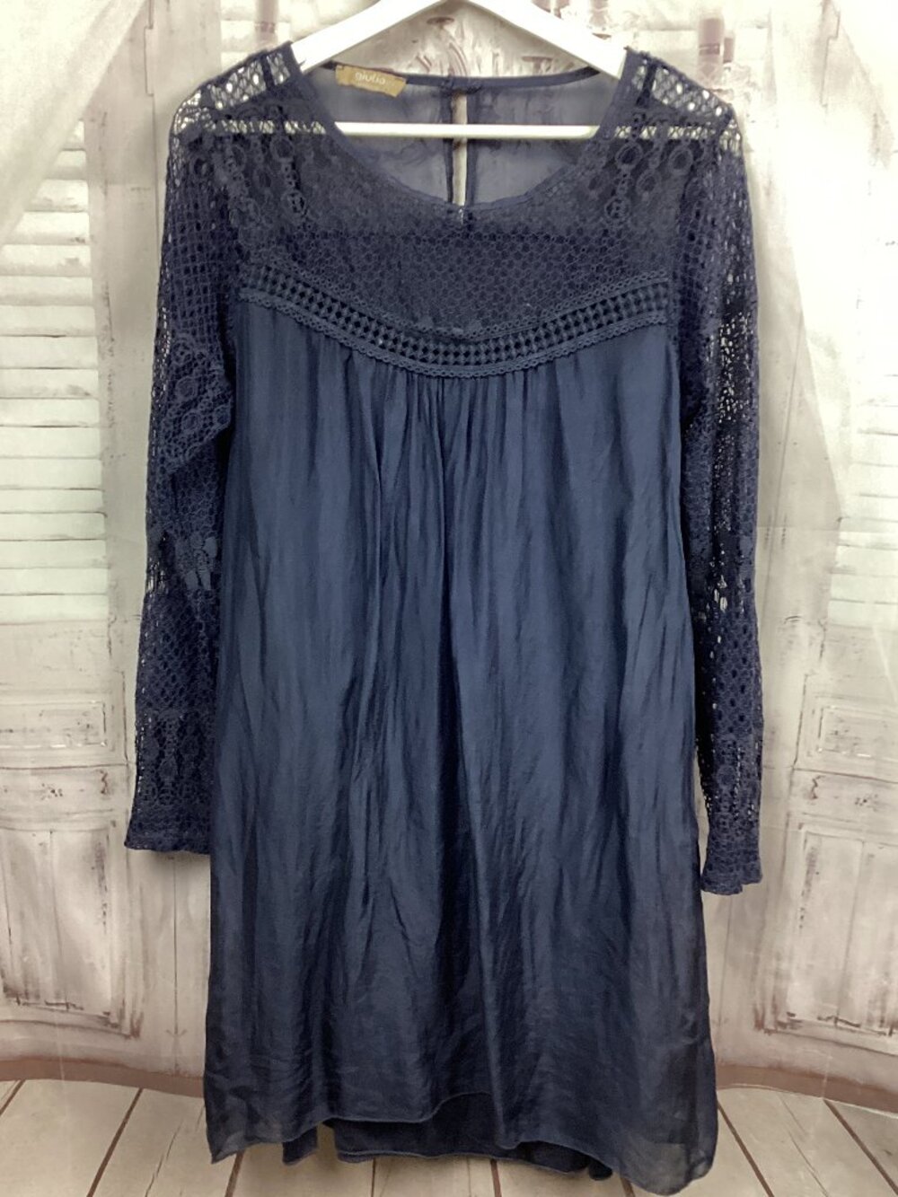 Giulia Italy Silk Dress Long Sleeve S